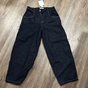 OAK + FORT Women's Black Flare & Wide Leg Jeans